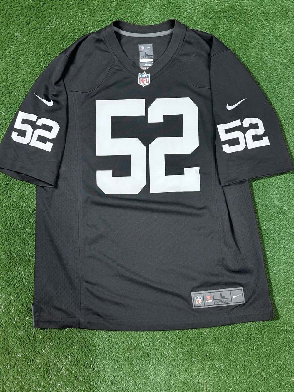 Nike Oakland Raiders Khalil Mack 52 Jersey Size L Black On Field NFL